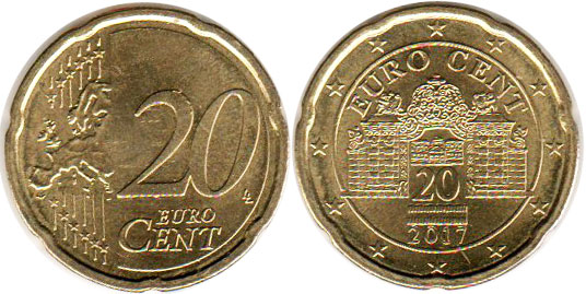 coin Austria 20 euro cent 2017
