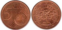 mynt Österrike 5 euro cent 2015