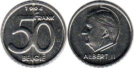 pièce Belgique 50 francs 1994