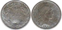 coin Colombia 1 peso 1910