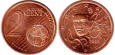 mince Francie 2 euro cent 2005