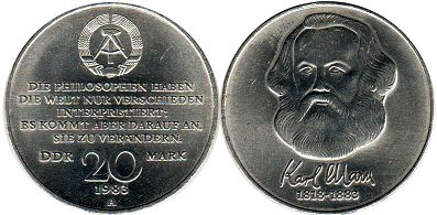 monnaie Allemagne DDR 20 mark 1983