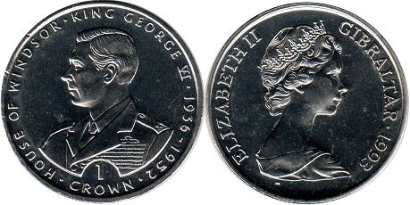 coin Gibraltar 1 crown 1993
