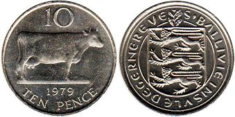 coin Guernsey 10 pence 1979