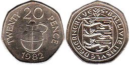 coin Guernsey 20 pence 1982