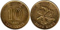 coin Hong Kong 10 cents 1998
