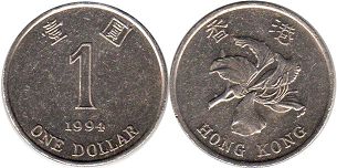 coin Hong Kong 1 dollar 1994