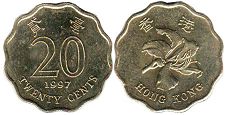 香港硬币 20 仙 1997