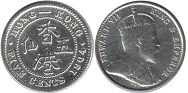 coin Hong Kong 5 cents 1904