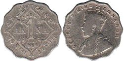 coin British India 1 anna 1935