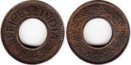 coin India 1 paisa 1943