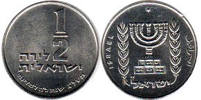 coin Israel 1/2 lira 1973