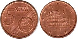 moneta Włochy 5 euro cent 2013