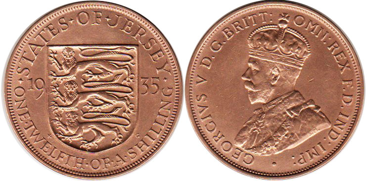 bailiwick of jersey one twelfth of a shilling coin 1966