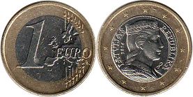 mince Lotyšsko 1 euro 2014