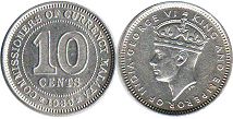 syiling Malaya 10 cents 1939