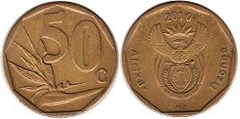 coin South Africa 50 cents 2010