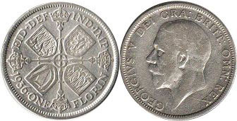 Münze Großbritannien florin 1936