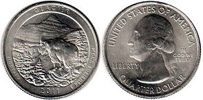 moneda Estados Unidos 1/4 dólar 2011 quarter National Parks - Glacier