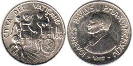 moneta Vatican 100 lira 1994