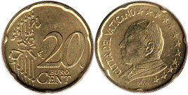 mince Vatikán 20 euro cent 2005