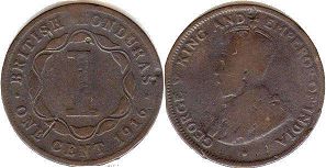 coin British Honduras 1 cent 1916
