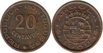 coin Angola 20 centavos 1962