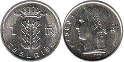 coin Belgium 1 franc 1973