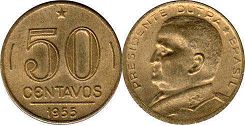 moeda brasil 50 centavos 1955