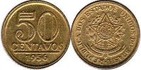 coin Brazil 50 centavos 1956