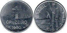 moeda Brasil 1 cruzeiro 1980