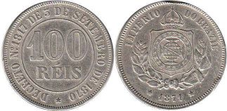 moeda brasil 100 reis 1871