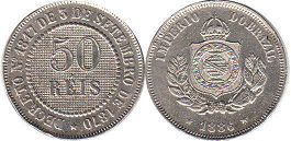 coin Brazil 50 reis 1886
