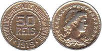 moeda brasil 50 reis 1919