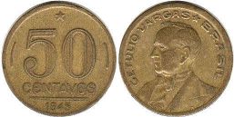 coin Brazil 50 centavos 1945