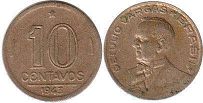 coin Brazil 10 centavos 1943