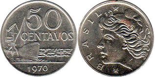 coin Brazil 50 centavos 1970