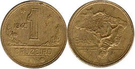 moeda Brasil 1 cruzeiro 1945