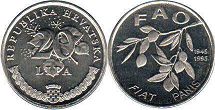 coin Croatia 20 lipa 1995