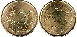 Münze Estland 20 Euro Cent 2011