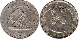 coin Fiji 1 shilling 1958