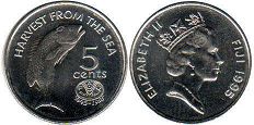 coin Fiji 5 cents 1995