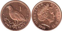 coin Gibraltar 1 penny 2000