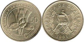 moneda Guatemala 50 centavos 2001