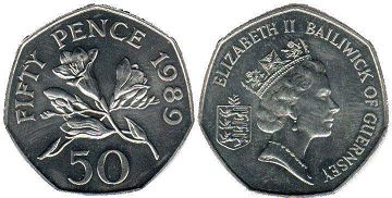 coin Guernsey 50 pence 1989