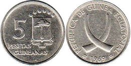 coin Equatorial Guinea 5 pesetas 1969