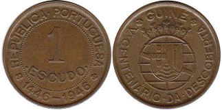 coin Portugal Guinea 1 escudo GUINE CENTENARIO DA DESCOBERTA