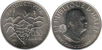 piece Haiti 50 centimes 1981