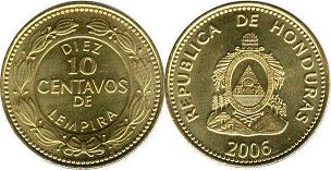 moneda Honduras 10 centavos 2006
