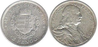 coin Hungary 2 pengo 1935